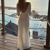 Crochet Flare Sleeved Maxi Dress - Boulve Boutique